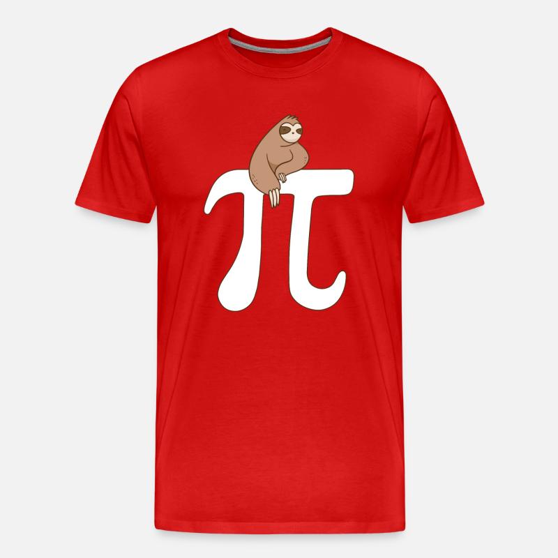 Math Sloth Pi - Männer Premium Bio T-Shirt - Rot