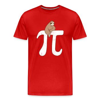 Math Paresseux Pi - T-shirt bio Premium Homme - rouge - Devant - Damien (186cm)