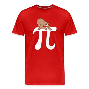 Math Paresseux Pi - T-shirt bio Premium Homme - rouge - Devant - Damien (186cm)