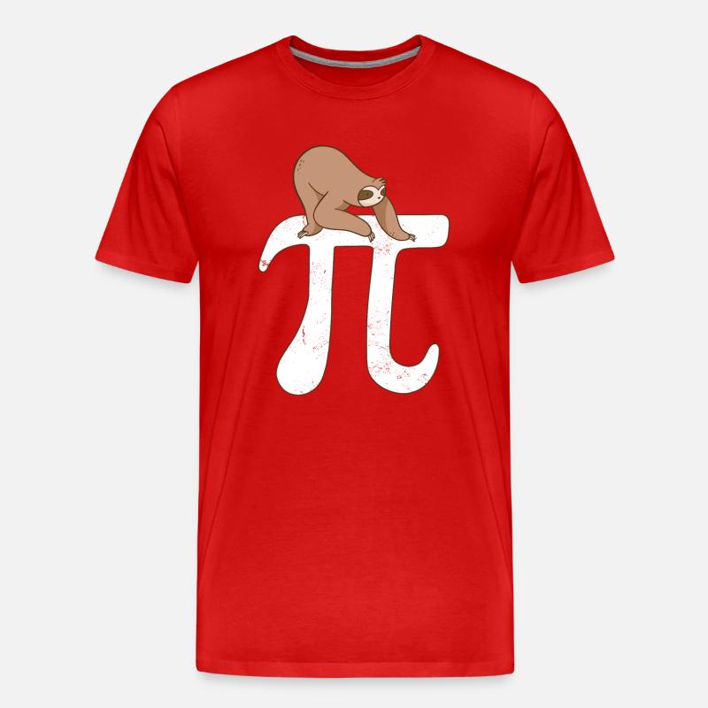 Math Sloth Pi - Männer Premium Bio T-Shirt - Rot