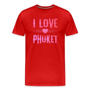 I Love Phuket - Männer Premium Bio T-Shirt - Rot - Vorne - Damien (186cm)