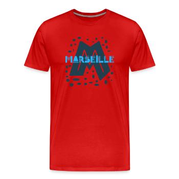 Marseille - T-shirt bio Premium Homme - rouge - Devant - Damien (186cm)