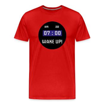 Wecker - Männer Premium Bio T-Shirt - Rot - Vorne - Damien (186cm)