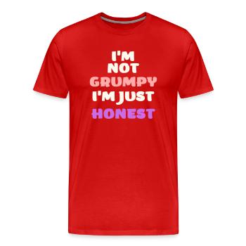 Drôle grincheux lunatique colère honnête vecteur - T-shirt bio Premium Homme - rouge - Devant - Damien (186cm)