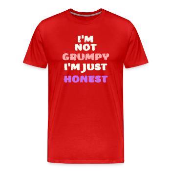 Drôle grincheux lunatique colère honnête vecteur - T-shirt bio Premium Homme - rouge - Devant - Damien (186cm)