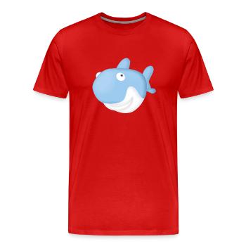 Lustiger Blauhai - Männer Premium Bio T-Shirt - Rot - Vorne - Damien (186cm)