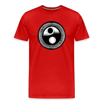 Yin Yang Signe Symbole Paix Bonheur Vecteur 12 - T-shirt bio Premium Homme - rouge - Devant - Damien (186cm)