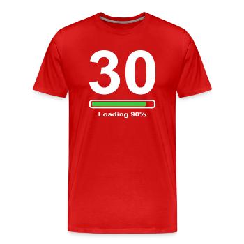 30th Birthday Gift - Men's Premium Organic T-Shirt - red - Front - Damien (186cm)
