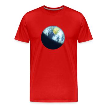 Planet Erde - Männer Premium Bio T-Shirt - Rot - Vorne - Damien (186cm)