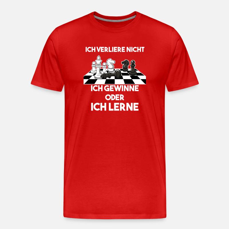 Ich Verliere Nicht Ich Gewinne Oder Lerne Schach - Männer Premium Bio T-Shirt - Rot