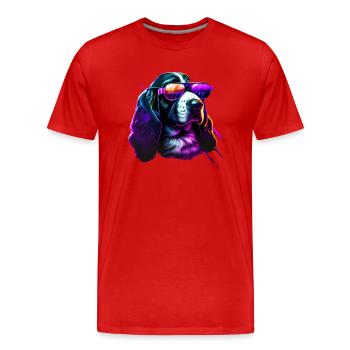 Basset Hound Dogs Basset Hounds - Men's Premium Organic T-Shirt - red - Front - Damien (186cm)
