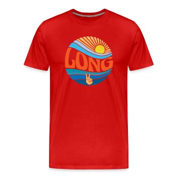 Langes Hemd Vintage Sonnenuntergang Lang Groovy Tie Dye - Männer Premium Bio T-Shirt - Rot - Vorne - Damien (186cm)