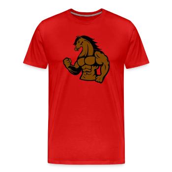 Cheval fort - T-shirt bio Premium Homme - rouge - Devant - Damien (186cm)