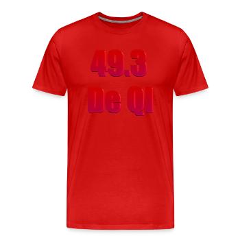 49.3 de QI - T-shirt bio Premium Homme - rouge - Devant - Damien (186cm)