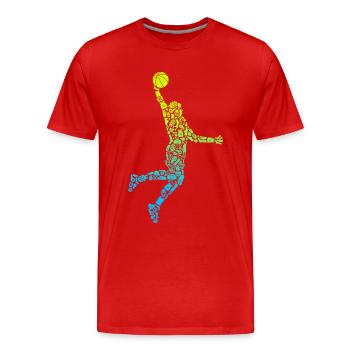 Basketball Symbols Dunking Boys Basketball - Men's Premium Organic T-Shirt - red - Front - Damien (186cm)