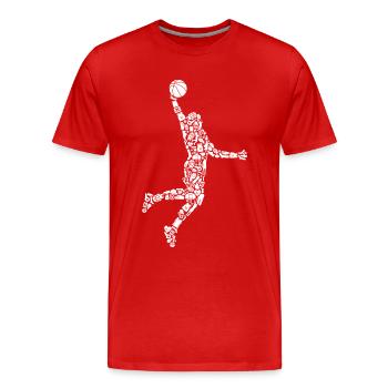 Basketball Symbols Dunking Boys Basketball Players - Men's Premium Organic T-Shirt - red - Front - Damien (186cm)
