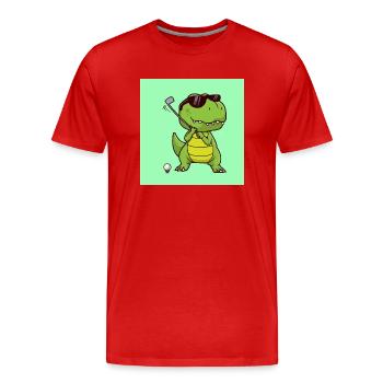 dinosaure - T-shirt bio Premium Homme - rouge - Devant - Damien (186cm)