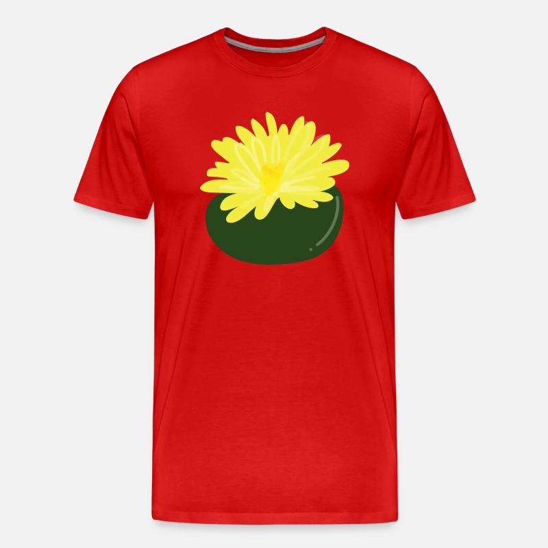Lithops-Blüte1 - Männer Premium Bio T-Shirt - Rot