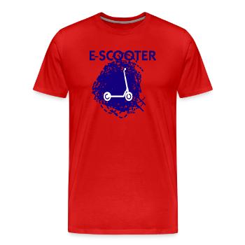 E-Scooter Roller Scooter - T-shirt bio Premium Homme - rouge - Devant - Damien (186cm)