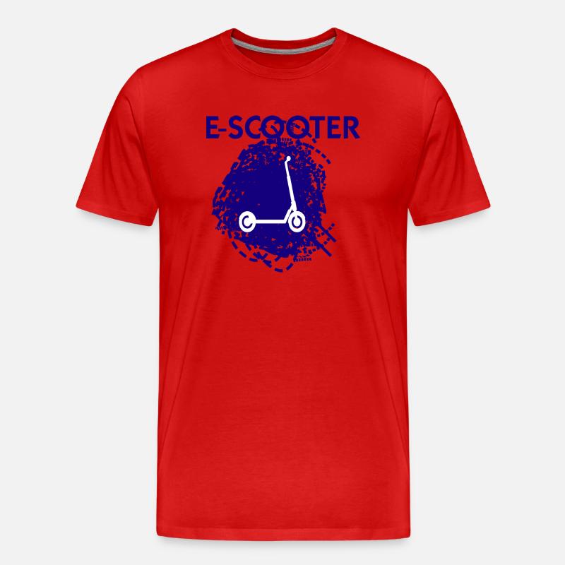 E-Scooter Roller Scooter - Männer Premium Bio T-Shirt - Rot