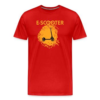 E-Scooter Roller Scooter - T-shirt bio Premium Homme - rouge - Devant - Damien (186cm)
