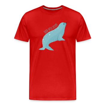 Meerestiere - Männer Premium Bio T-Shirt - Rot - Vorne - Damien (186cm)