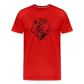 Wildtiere - Männer Premium Bio T-Shirt - Rot - Vorne - Damien (186cm)