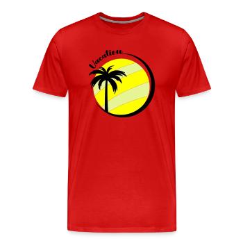 Vacation - Men's Premium Organic T-Shirt - red - Front - Damien (186cm)