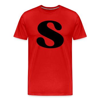 Lettre s - T-shirt bio Premium Homme - rouge - Devant - Damien (186cm)