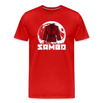 Sambo martial artists wrestling Russian martial art - Men's Premium Organic T-Shirt - red - Front - Damien (186cm)