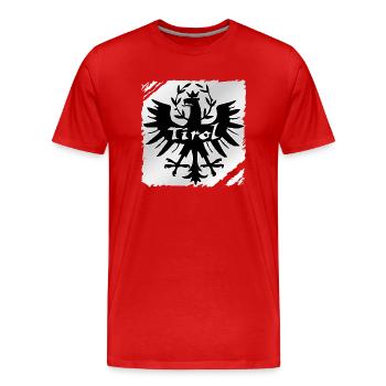 Tiroler Adler dem Land Tirol die Treue, Steinadler - Männer Premium Bio T-Shirt - Rot - Vorne - Damien (186cm)