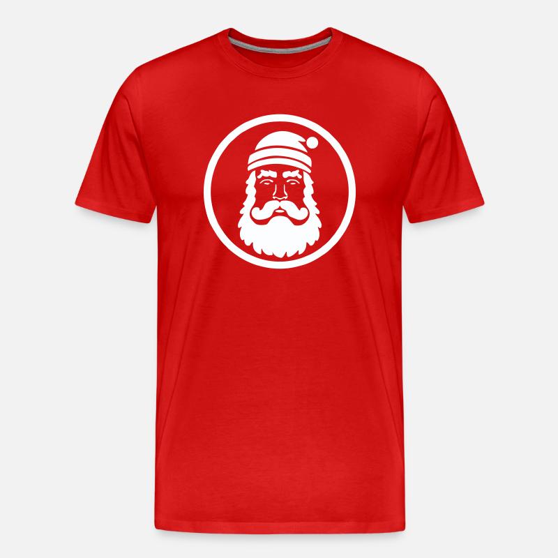 Festliches Weihnachtsmann-Bild - Männer Premium Bio T-Shirt - Rot