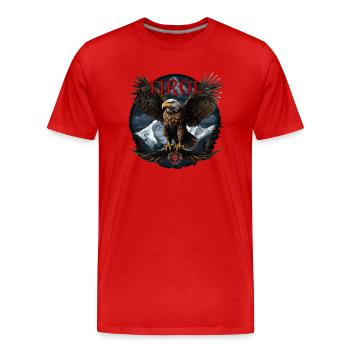 Tirol T-Shirt Tiroler Adler mit Berge - Männer Premium Bio T-Shirt - Rot - Vorne - Damien (186cm)