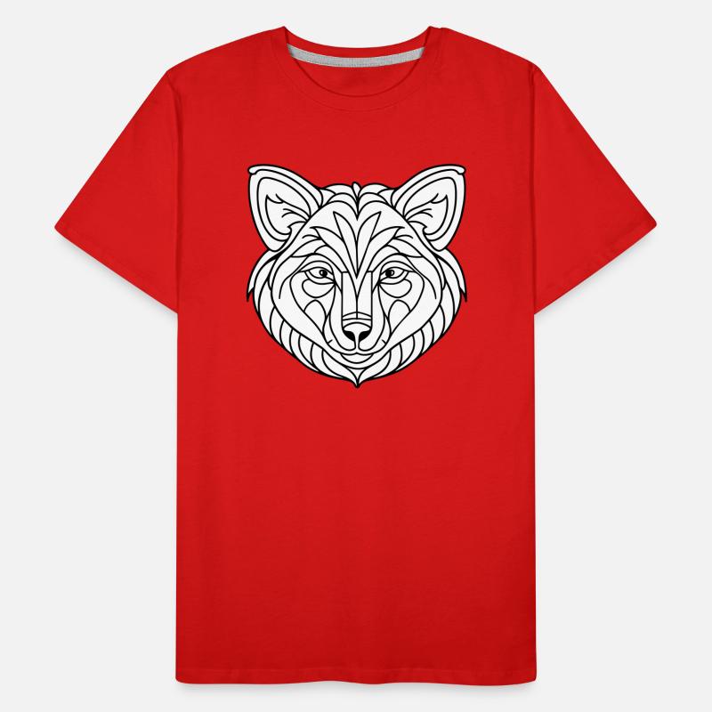Wolfsgesicht Männer Premium Bio T-Shirt