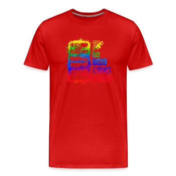 Courir, Courir, Exercice, Course, Homme Fort, Femme, Sprint - T-shirt bio Premium Homme - rouge - Devant - Damien (186cm)