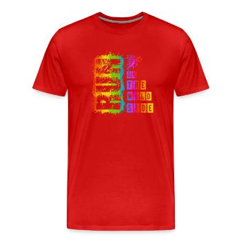 Courir, Courir, Exercice, Course, Homme Fort, Femme, Sprint - T-shirt bio Premium Homme - rouge - Devant - Damien (186cm)