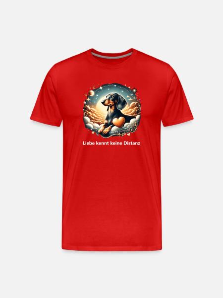 Rainbow Bridge Grief Management Dachshund - Men's Premium Organic T-Shirt - red