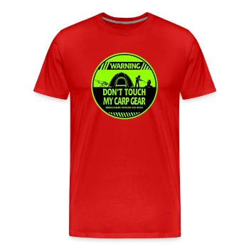 Carp warning - Men's Premium Organic T-Shirt - red - Front - Damien (186cm)