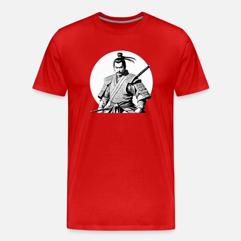 Samurai - Männer Premium Bio T-Shirt - Rot