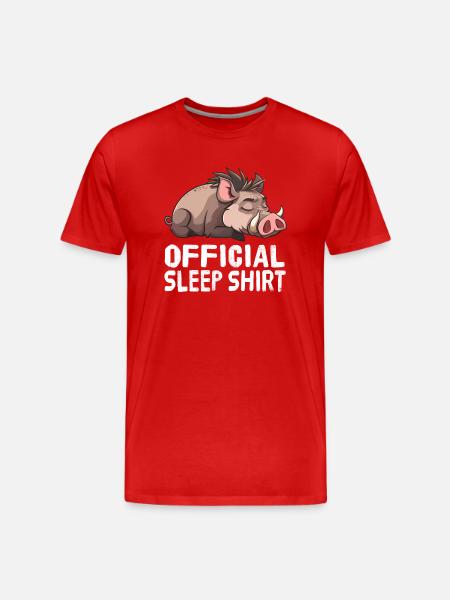 Official Warthog Sleep Shirt - Men's Premium Organic T-Shirt - red