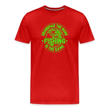 fisch, fisch, angeln, see, meer, angeln, fauna, exotisch - Männer Premium Bio T-Shirt - Rot - Vorne - Damien (186cm)