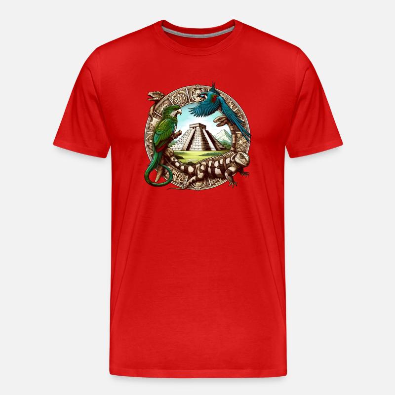 Wunder der Maya - Männer Premium Bio T-Shirt - Rot