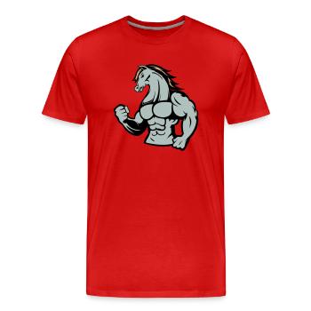 pferd stark - Männer Premium Bio T-Shirt - Rot - Vorne - Damien (186cm)