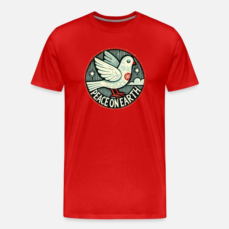 Friede auf Erden - Männer Premium Bio T-Shirt - Rot