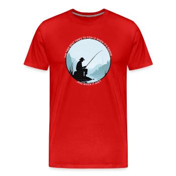 Angler Angeln Fischen - Männer Premium Bio T-Shirt - Rot - Vorne - Damien (186cm)