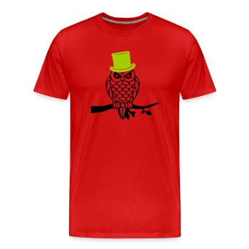 owl sir - Männer Premium Bio T-Shirt - Rot - Vorne - Damien (186cm)