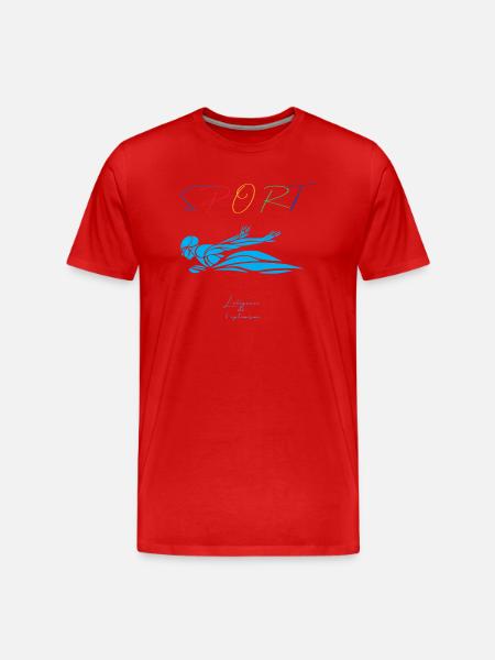 Natation - T-shirt bio Premium Homme - rouge