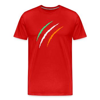 Griffes Irlande - T-shirt bio Premium Homme - rouge - Devant - Damien (186cm)