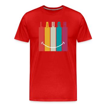 Rire coloré - T-shirt bio Premium Homme - rouge - Devant - Damien (186cm)
