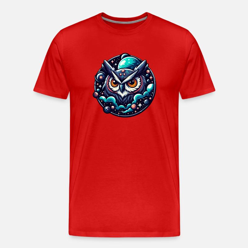 Himmlische Eule - Männer Premium Bio T-Shirt - Rot